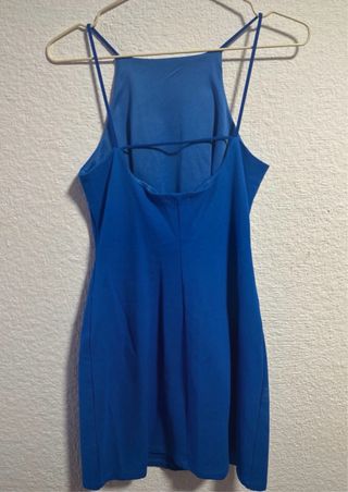 Vestido corto azul neón