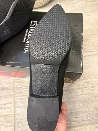 ESTRODONNA Ballerine Donna Nero Pelle