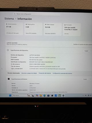 Portátil ASUS TUF Gaming F16