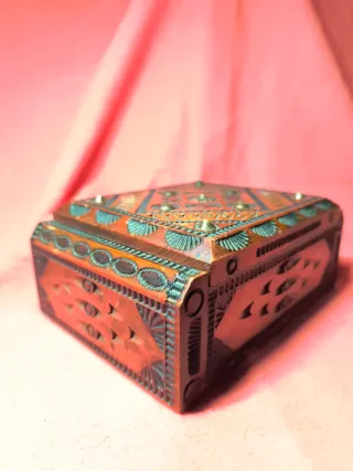 Caja Tabaquera China Antigua Tallada a manoAño 40