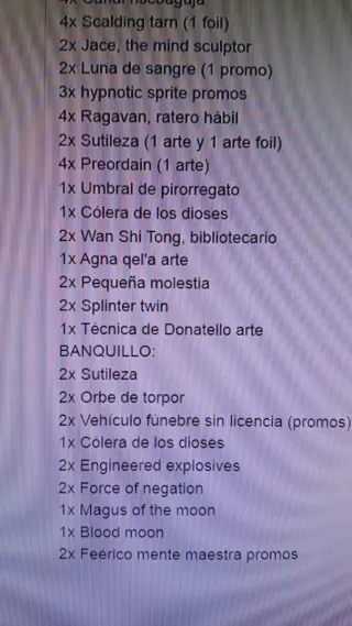 Mazo Magic the Gathering UR Modern Azul y Rojo
