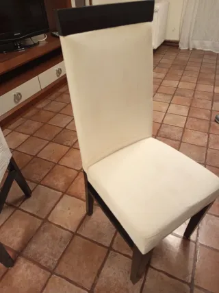 6 Sillas Salón Respaldo Alto Madera Negro