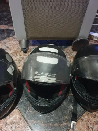 Juego 3 Cascos Moto Negros