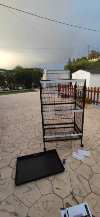 Jaula para pájaros PawHut 79x52x137cm+metacrilatos