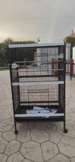 Jaula para pájaros PawHut 79x52x137cm+metacrilatos