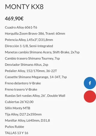 Bicicleta Monty Roja