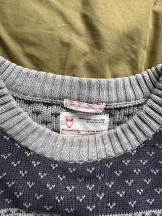 Jersey Algodón Orgánico Gris y Azul marino