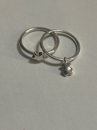 Anillos Tous Plata con Oso y Estrella Mini icon