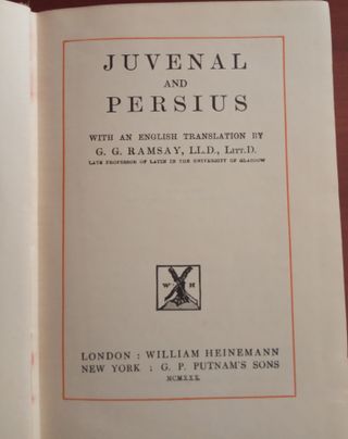 Juvenal and Persius + Regalo 2 libros Balzac