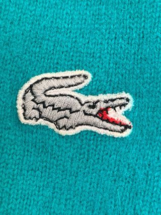 Jersey Lacoste Verde Lana Talla L Cuello de pico