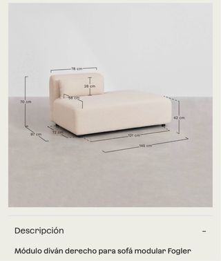 Sofá modular Fogler Sklum Pana gris topo claro