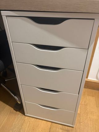 Scrivania doppia con cassettiera