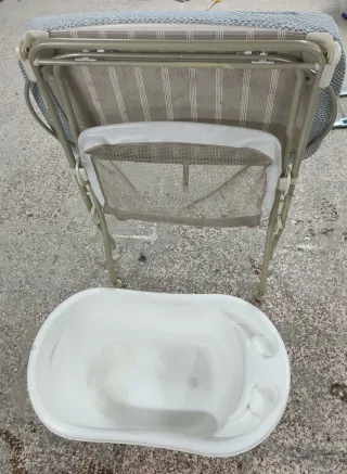 Bañera bebé con cambiador plegable