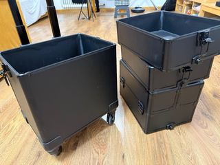 Maletín Maquillaje 4 Ruedas Negro