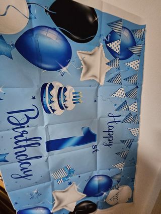Nuevo:Fondo Feliz 1er Cumpleaños Azul