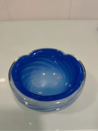 Cenicero Murano Azul y Blanco