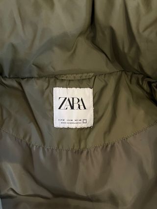 Plumífero Verde Zara Talla M