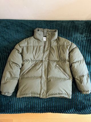 Plumífero Verde Zara Talla M