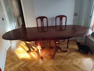 Mesa comedor extensible + 4 sillas madera