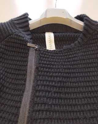Maglione Hamaki-Ho zip nido d'ape nero
