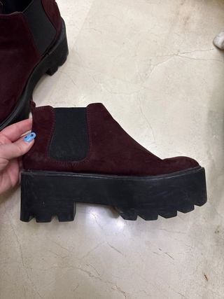 Botines de plataforma burdeos