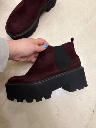 Botines de plataforma burdeos