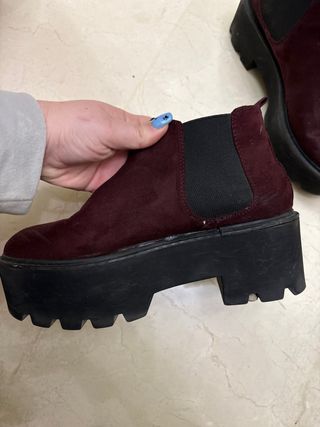 Botines de plataforma burdeos