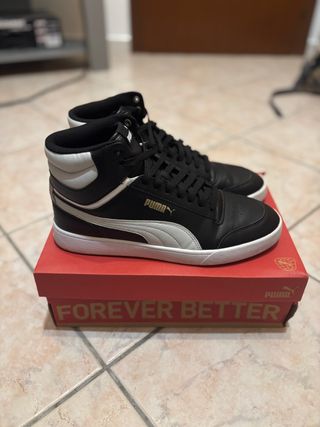 Scarpe Puma Shuffle Mid nere e bianche