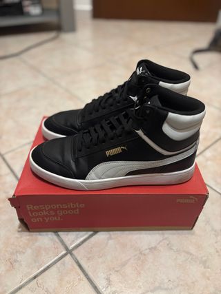Scarpe Puma Shuffle Mid nere e bianche