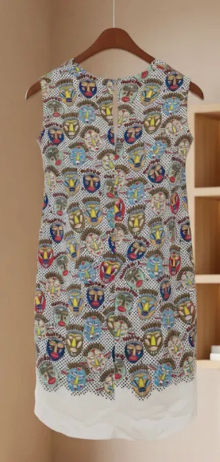 Vestido estampado máscaras Talla XS