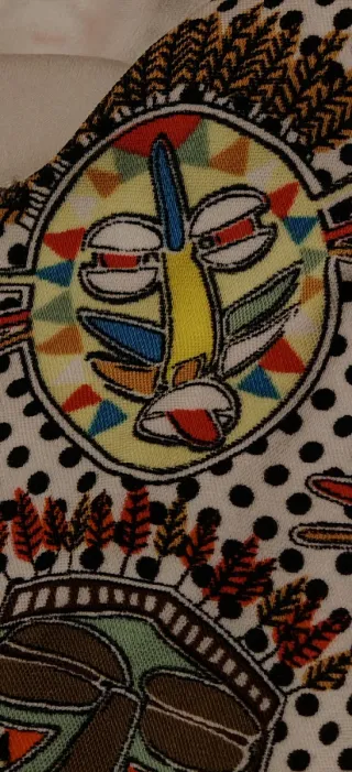 Vestido estampado máscaras Talla XS