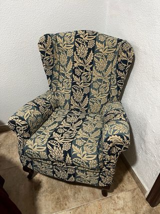 Silla de comedor de madera y tela Sofá y sillón