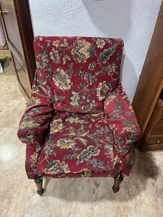 Silla de comedor de madera y tela Sofá y sillón