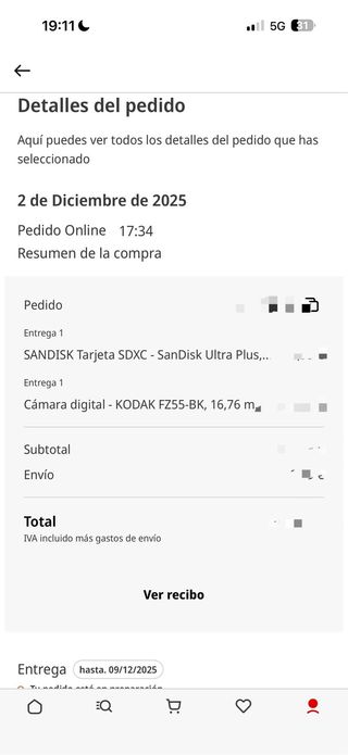 Cámara Kodak FZ55 Negra cable y tarjeta lector
