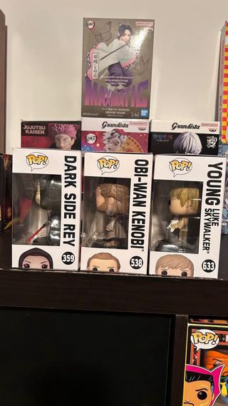 Funko Pop Star Wars Obi-Wan Dark side rey y luke