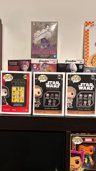 Funko Pop Star Wars Obi-Wan Dark side rey y luke