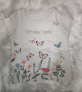 Maglietta H&M bambina Explore More farfalle