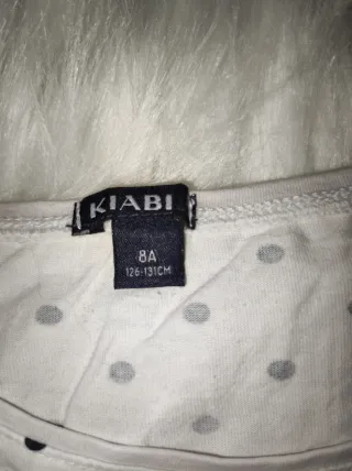 Maglietta KIABI bambina con pois e cuore paillette