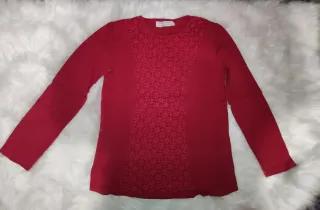 Maglione Zara rosso con ricami