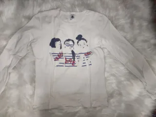 Maglietta bianca manica lunga bambina