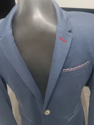 Chaqueta de traje azul hombre Zara