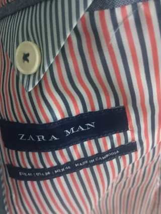 Chaqueta de traje azul hombre Zara