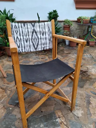 2 Sillas Director Madera y Tela