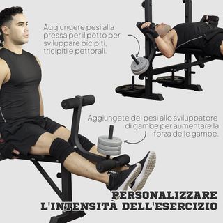 Banco de Gimnasio Multifuncional Con Sistema de Poleas, Soporte para Barra y Respaldo Regulables, Banco de Pesas Inclinable Plano Con Extensión de Piernas, Expansión de Pecho, Soporte para Pesas, ...