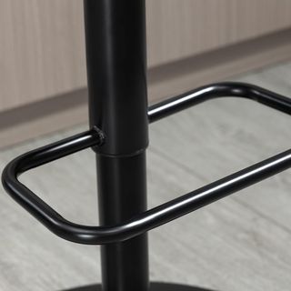 Conjunto de 2 Taburetes de Bar Giratorios para Cocina y Sala de Estar, Taburetes Modernos de Altura Ajustable en Tejido Transpirable, 47.5X50X93.5-116 Cm, Negro y Nogal