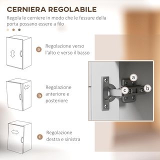 Microondas Con Mesa para Electrodomésticos, Armarios y Puerta de Vidrio, Credenza de Cocina Con Estantes Regulables, Orificio para Cables y Patas de Pino, para Cocina, Sala de Estar, 80X35X97Cm, B...