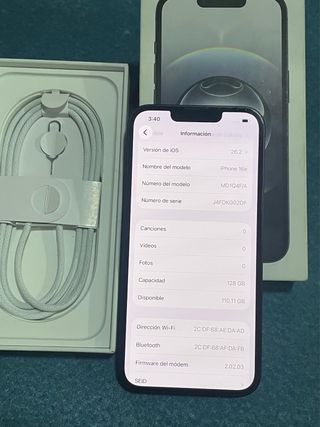 iPhone 16e 128GB Negro - Batería 100%