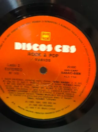 ROCK & POP LP VINILO PROMO ARGENTINA 1985