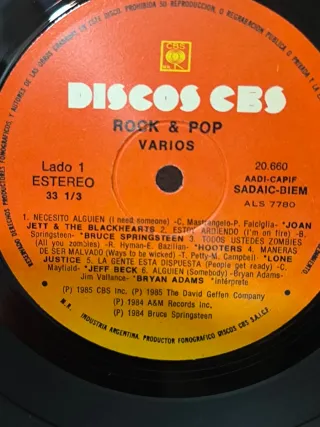ROCK & POP LP VINILO PROMO ARGENTINA 1985