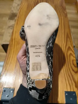 Zapatos Jimmy Choo Peep Toe Piel Serpiente